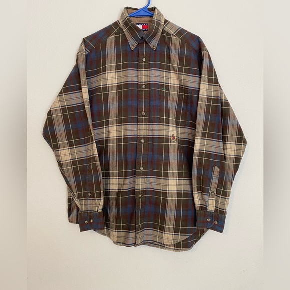 Tommy Hilfiger Other - Vintage 90s Y2K Tommy Hilfiger Plaid Pocket Long Sleeve Button Up Shirt • Size S